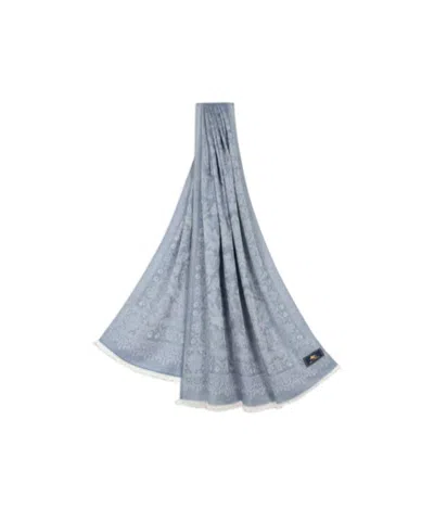 Etro Wool, Cotton And Silk Scarf In Gray