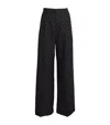 Etro Patterned-jacquard Wool Trousers In Black
