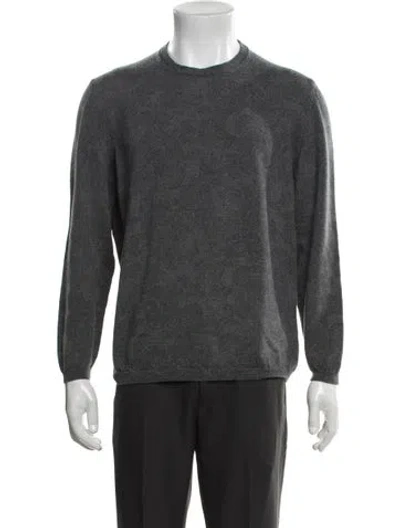 Pre-owned Etro Wool Crew Neck Pullover In Gray