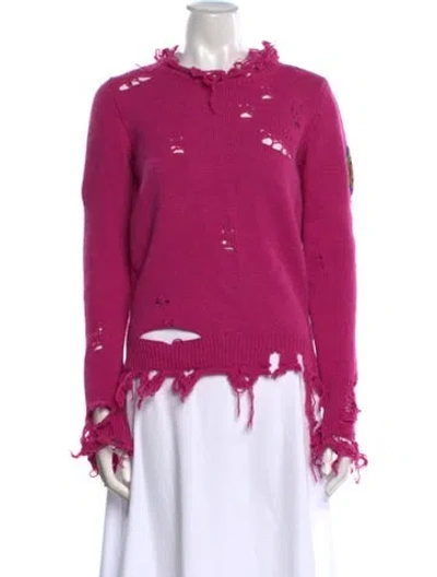 Pre-owned Etro Wool Crew Neck Sweater In Pink