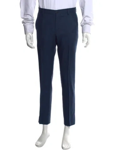 Pre-owned Etro Wool Dress Pants In Blue