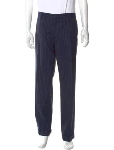 Pre-owned Etro Wool Dress Pants In Blue