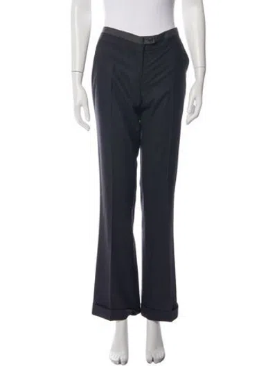 Pre-owned Etro Wool Flared Pants In Blue