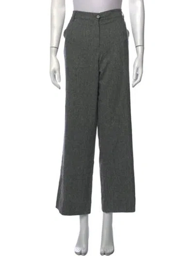 Pre-owned Etro Wool Flared Pants In Grey