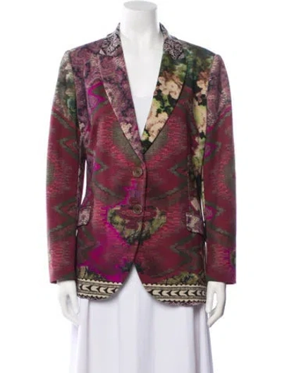 Pre-owned Etro Wool Floral Print Blazer In Multi