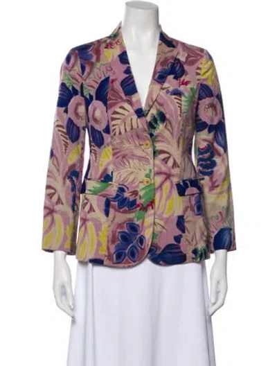 Pre-owned Etro Wool Floral Print Blazer In Multi
