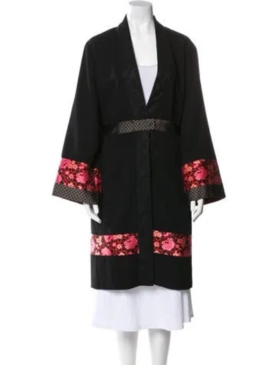 Pre-owned Etro Wool Floral Print Coat In Brown