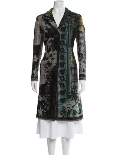 Pre-owned Etro Wool Floral Print Coat In Multi