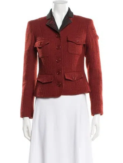 Pre-owned Etro Wool Floral Print Evening Jacket In Red
