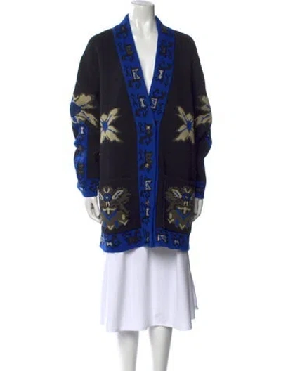Pre-owned Etro Wool Floral Print Sweater In Black