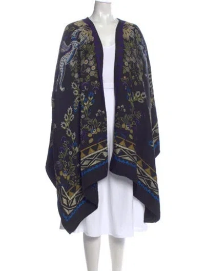 Pre-owned Etro Wool Floral Print Sweater In Blue