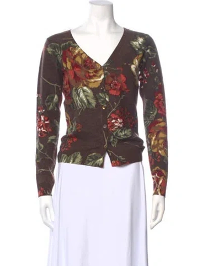 Pre-owned Etro Wool Floral Print Sweater In Multi