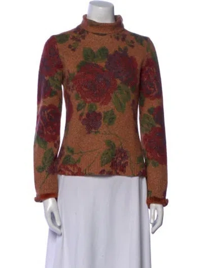 Pre-owned Etro Wool Floral Print Sweater In Multi