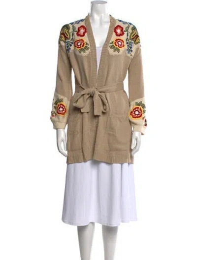 Pre-owned Etro Wool Floral Print Sweater In Neutrals