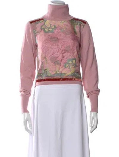 Pre-owned Etro Wool Floral Print Sweater In Pink