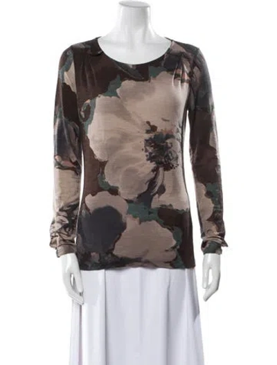 Pre-owned Etro Wool Floral Print Top In Multi