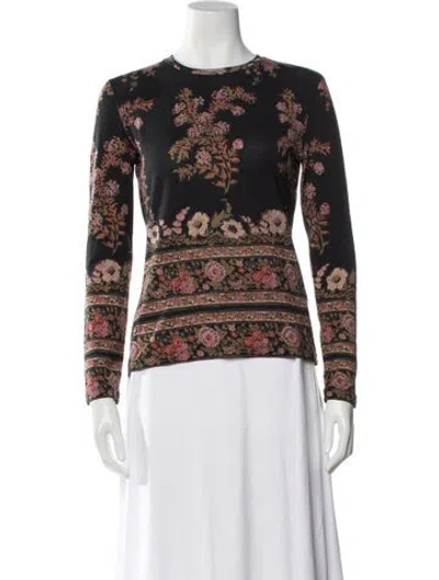 Pre-owned Etro Wool Floral Print Top In Multi