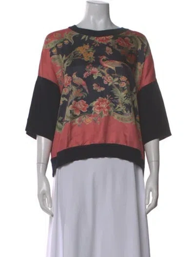 Pre-owned Etro Wool Floral Print Top In Multi