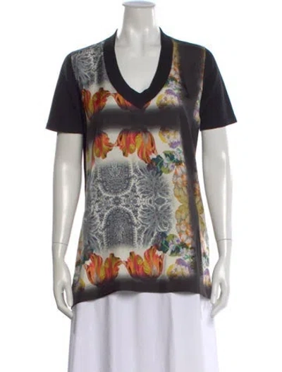 Pre-owned Etro Wool Floral Print Top In Multi
