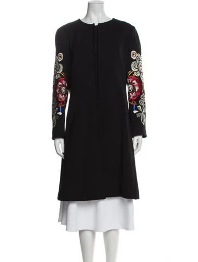 Pre-owned Etro Wool Graphic Print Coat In Black