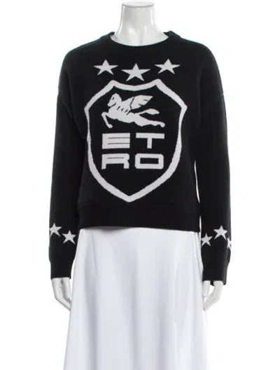 Pre-owned Etro Wool Graphic Print Sweater In Gray