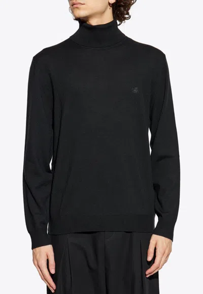 Etro Wool High-neck Sweater In Black