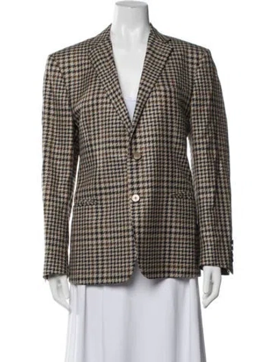 Pre-owned Etro Wool Houndstooth Print Blazer In Multicolor