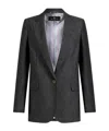 Etro Dark Grey Wool Blazer In Black