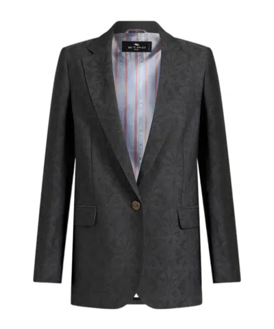 ETRO ETRO PATTERN-JACQUARD SINGLE-BREASTED TAILORED BLAZER