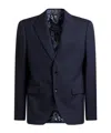 Etro Jacquard Wool Blazer In Blue