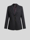 Shop Etro , Wool Jacquard Jacket, Woman, Black, Size 48
