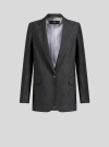 Etro Dark Grey Wool Blazer In Grey