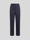 Etro Wool Jacquard Jogging Trousers In Blue