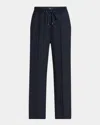Etro Wool Jacquard Straight-leg Ankle Joggers In Blue