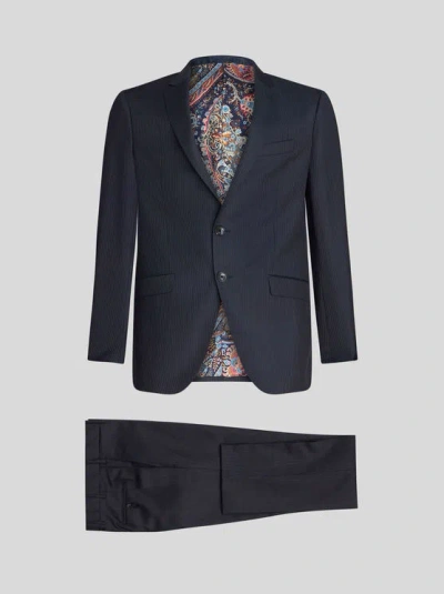 Etro Cotton Blazer In Blue