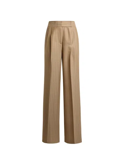 Etro Wool Jacquard Trousers With Striped Pattern In Brown
