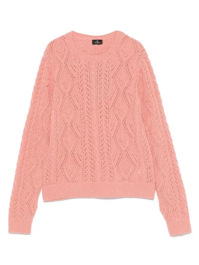 Etro Wool Jumper In Pink