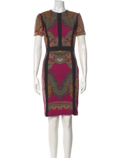 Pre-owned Etro Wool Knee-length Dress In Black