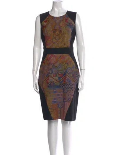 Pre-owned Etro Wool Knee-length Dress In Black