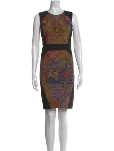 Pre-owned Etro Wool Knee-length Dress In Black