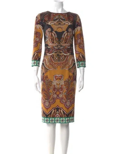 Pre-owned Etro Wool Knee-length Dress In Black