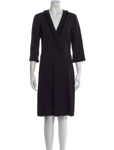Pre-owned Etro Wool Knee-length Dress In Black