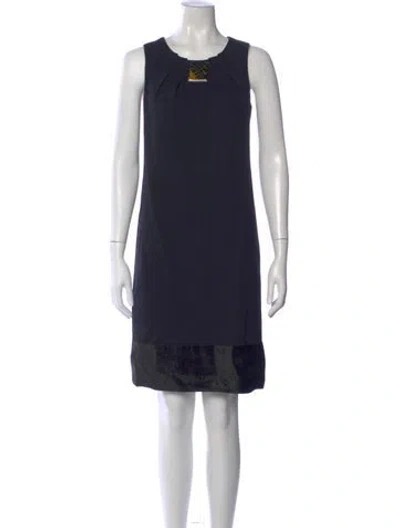 Pre-owned Etro Wool Knee-length Dress In Black
