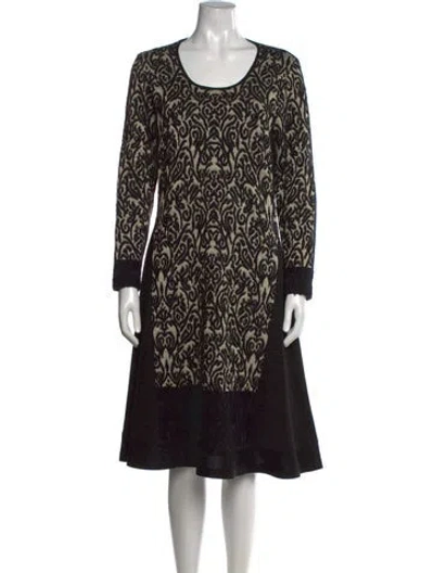 Pre-owned Etro Wool Knee-length Dress In Black