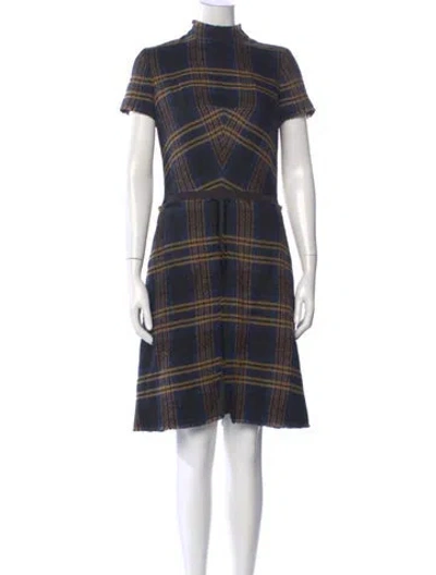 Pre-owned Etro Wool Knee-length Dress In Blue