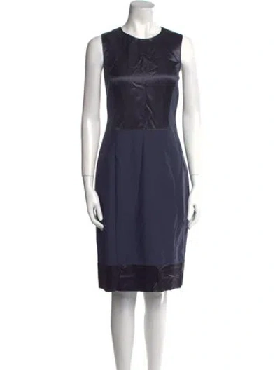 Pre-owned Etro Wool Knee-length Dress In Blue