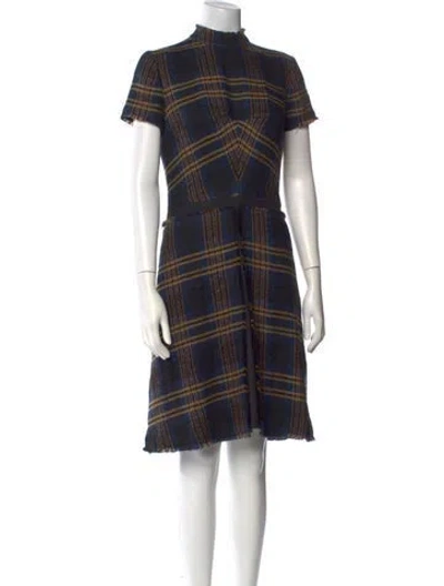 Pre-owned Etro Wool Knee-length Dress In Blue