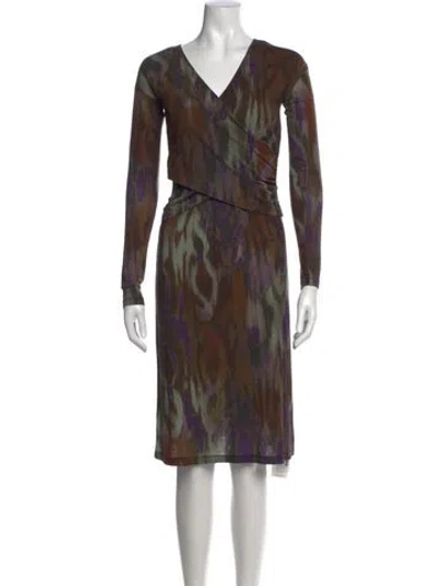 Pre-owned Etro Wool Knee-length Dress In Blue