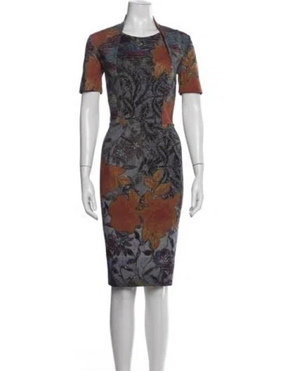 Pre-owned Etro Wool Knee-length Dress In Blue