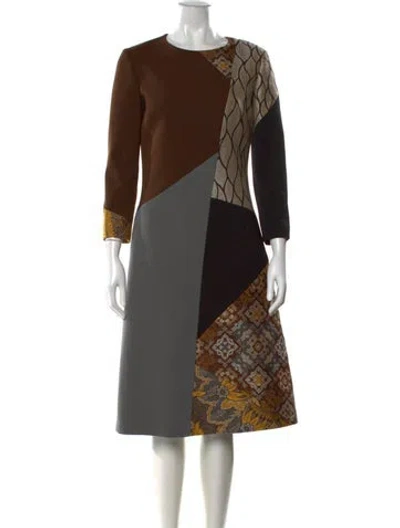 Pre-owned Etro Wool Knee-length Dress In Brown